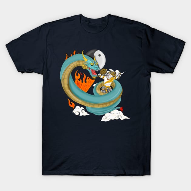 Hanoman And Dragon T-Shirt by Adarma